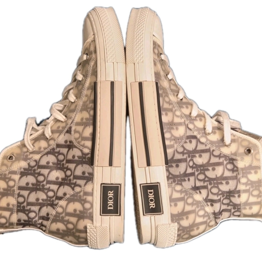 DIOR B23 League High-Top Sneaker White and Black Dior Canvas US Size 12 EU 45 - Picture 10 of 16